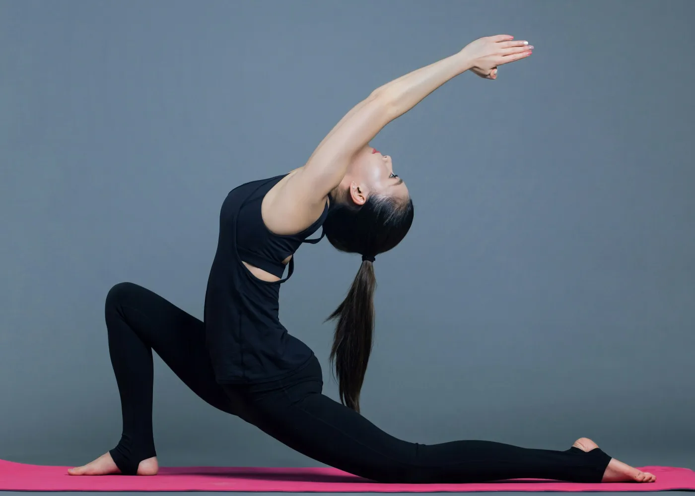 A woman in a gentle lunge